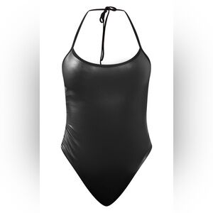 PrettyLittleThing Black One Piece Swimsuit with Spaghetti Straps